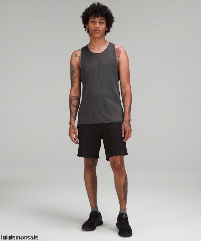 Lululemon Deutschland DELULU986 | Schwarz Meliertes Texturiertes Trainings-tanktop